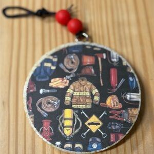 Firefighter Themed Car Freshie (Cherry Leather)